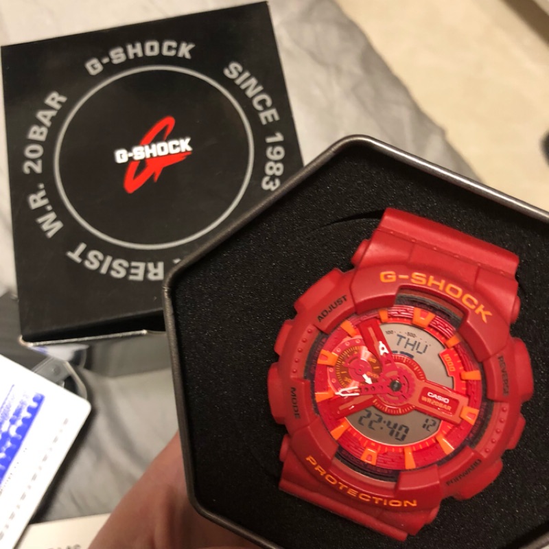CASIO G-SHOCK GA-110AC-4ADR 紅橘紀念錶