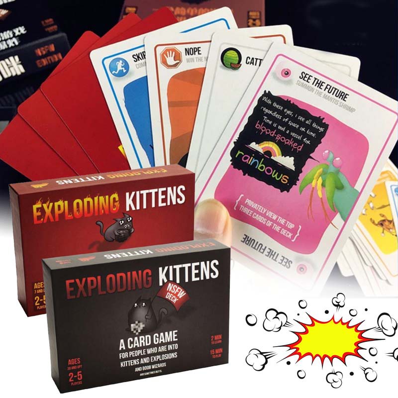 英文版爆炸貓派對 Exploding kittens 爆炸貓桌遊 多人桌遊 休閒遊戲