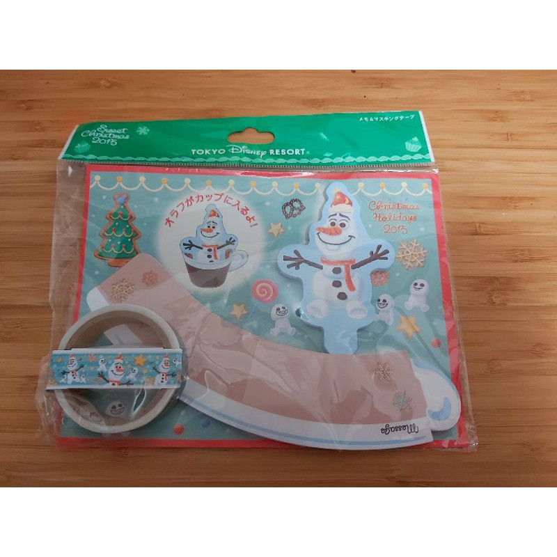 ~熊兒喵喵~ 日本東京迪士尼 冰雪奇緣 雪寶 文具組 （含紙膠帶 造型便條紙