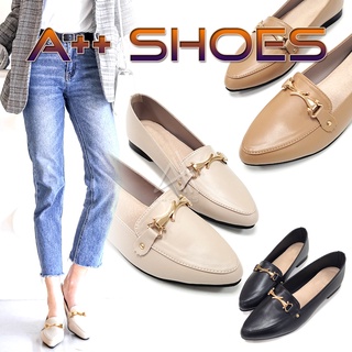 A++👞皮鞋 MIT 金屬造型尖頭乳膠平底小包鞋 軟Q皮革小包鞋 樂福鞋 MIT 臺灣手工鞋 ~ 正常