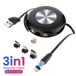 3in1 Retractable Magnetic Charging Cable Multi-Function Fast