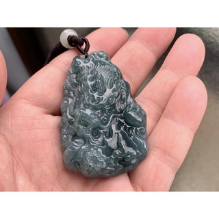 天然翡翠A貨 細糯種 藍水 冰種 龍行天下 翡翠掛件 雪花棉 手工精雕【琪臻珠寶 Qi-Zhen Jewelry】免運
