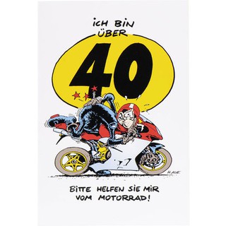 【德國Louis】MOTOmania騎士賀卡 德國幽默漫畫40歲主題祝福卡生日卡聖誕卡耶誕卡折疊卡片編號10014620