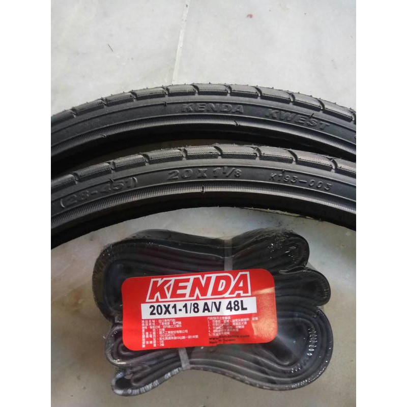 【台灣製】 KENDA 建大 20X 1-1/8  耐磨 輪胎2內+2外 外胎 20吋(451)可用 小折 腳踏車