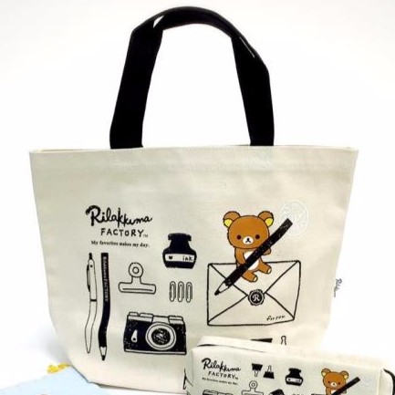 出清 日本郵局 限定 拉拉熊 RILAKKUMA 肩背包 購物袋 手提袋 便當袋