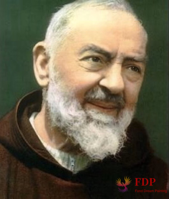 圓形/方形 5D 鑽石畫,宗教教父耶穌裝飾畫 Faith-Padre Pio 01,鑽石珠畫