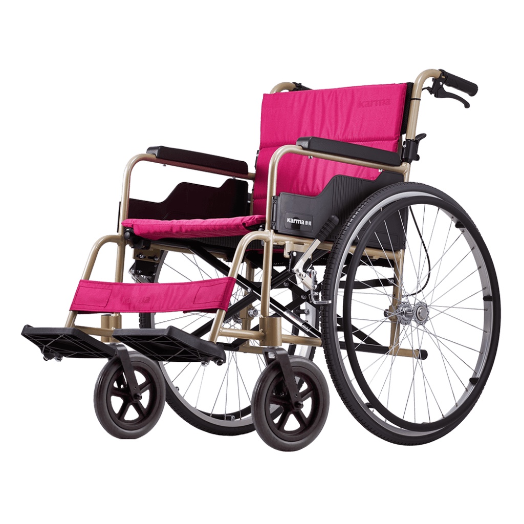 【順康】KARMA康揚鋁合金手動輪椅(大輪)KM1505(超值好禮二選一)