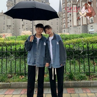 【COUPLE】💙情侶牛仔外套💙寬鬆百搭潮流男女情侶外套上衣