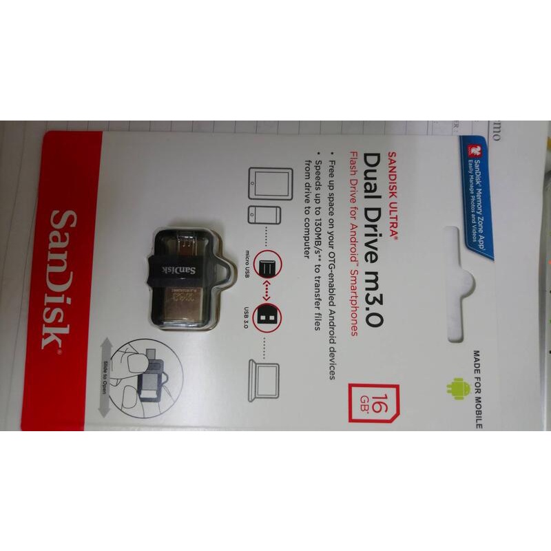 SanDisk Ultra Dual Drive m3.0 雙用隨身碟 16GB