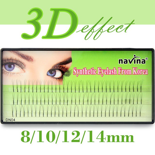 Navina Natural 3D Volume Effect 睫毛延長水貂個別睫毛長黑妝假眼睫毛 3D 俄羅斯卷