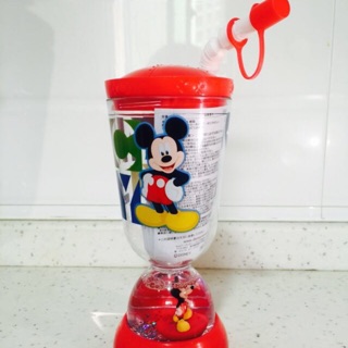 迪士尼米奇水晶球造型 吸管水杯 水瓶