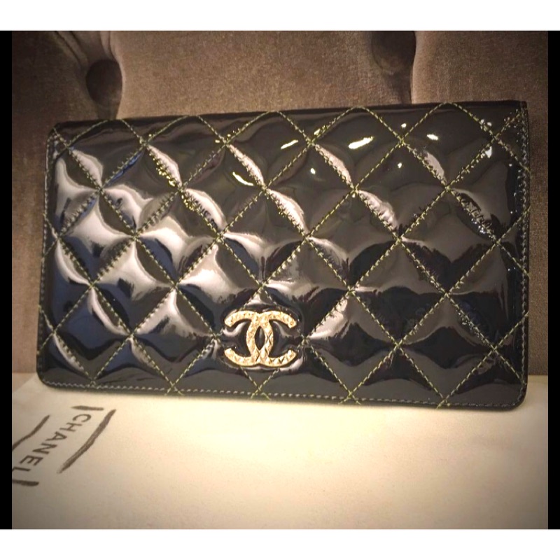 正品CHANEL 漆皮長夾