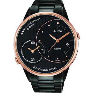 ALBA 街頭酷玩家二地時間腕錶-鍍黑/45mm DM03-X002SD(AZ9012X1)SK006