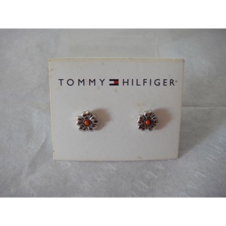 Tommy Hilfiger銀色花朵耳環