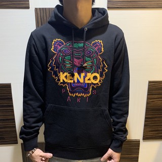 KENZO高田賢三紫🐯虎頭黃logo黑色長袖帽T