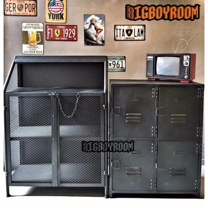 【BIgBoyRoom】工業風家具 鐵櫃餐櫃置物櫃 LOFT美式復古收納櫃 陳列櫃展示櫃酒櫃鞋櫃 櫃子鐵製客製化工具櫃