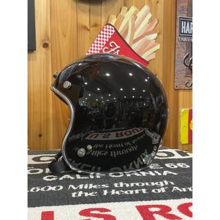（l LOVE樂多) GALLOP Kustom Kulture 復古安全帽 素色3/4安全帽 黑色/銀條