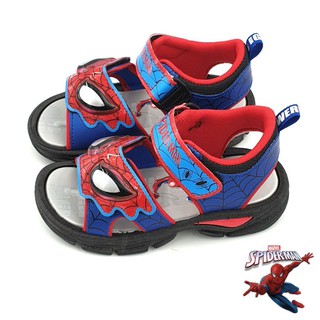 【MEI LAN】蜘蛛人 SPIDER MAN 蛛眼造型 兒童 電燈涼鞋 台灣製 耐磨 舒適 11112 藍紅色