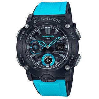 【聊聊私訊甜甜價】【CASIO】G-SHOCK 碳纖維設計跳色休閒運動錶-亮藍(GA-2000-1A2)