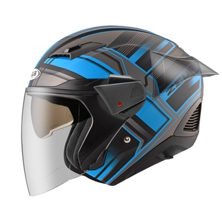 【ZEUS瑞獅】ZS-611F TT30 (消光黑/藍) 3/4罩