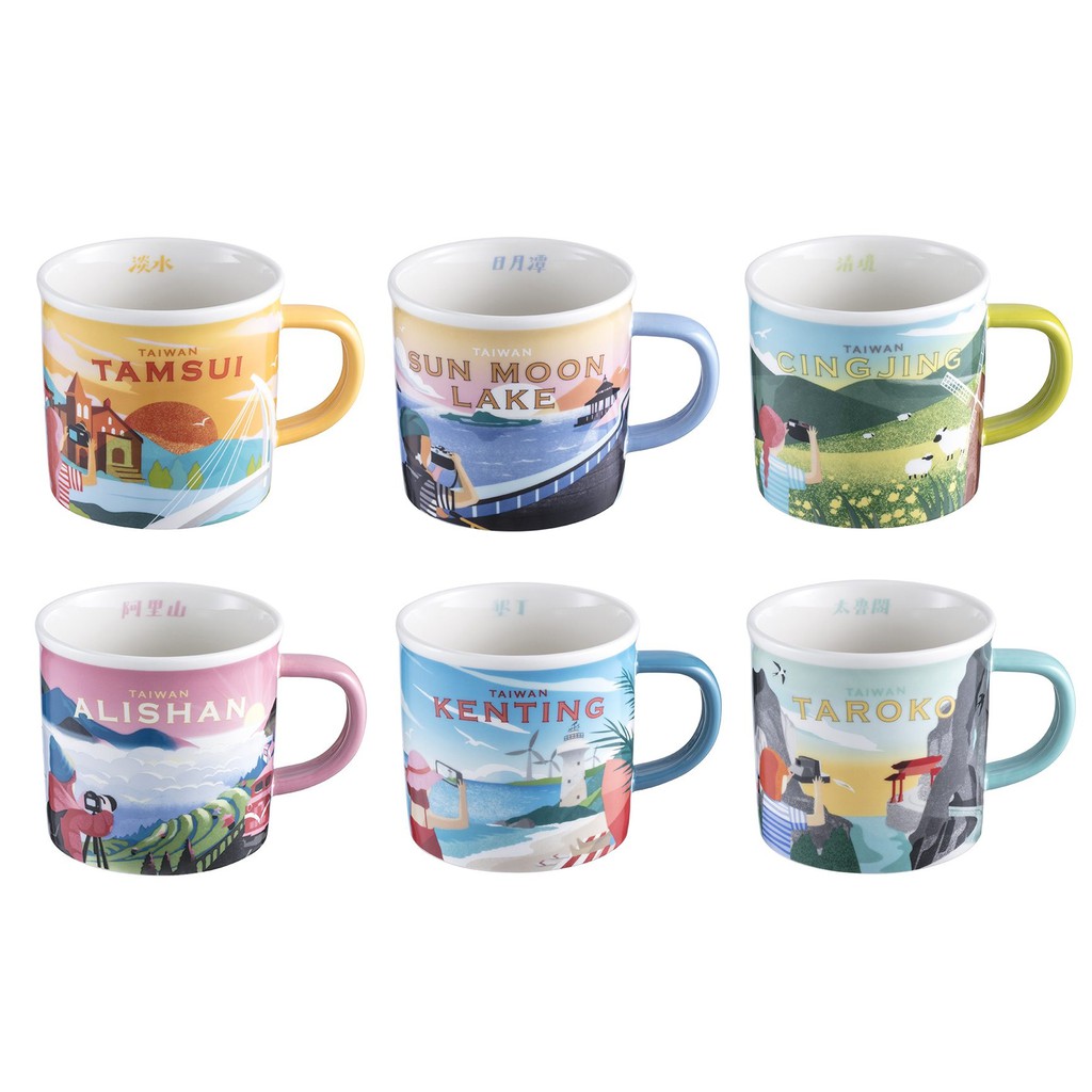 Starbucks 台灣星巴克一起趣馬克杯14oz 淡水 日月潭 清境 阿里山 墾丁 太魯閣 旅行趣地景保育環境教育 蝦皮購物