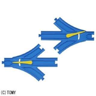 變形金剛~日本 TAKARA TOMY PLARAIL 鐵道王國 火車組裝軌道 3線分叉 交換軌 R-17