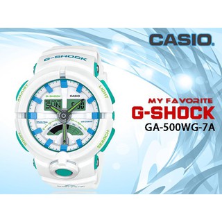 CASIO時計屋 卡西歐手錶 GA-500WG-7A 時尚 雙顯男錶 橡膠錶帶 全新品 GA-500P