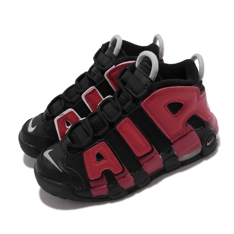 Nike 籃球鞋 Air More Uptempo PS 童鞋 大AIR  22cm 黑 紅