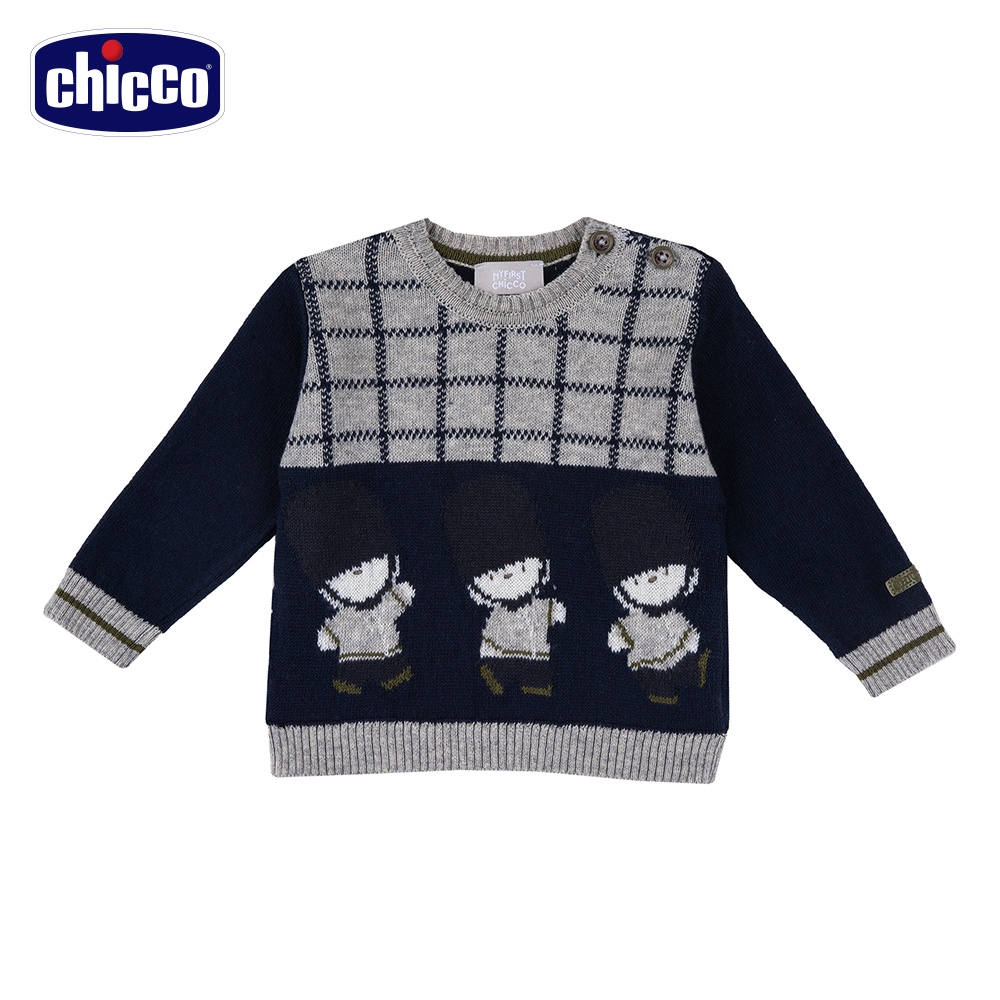 chicco-英倫城市-棉毛混紡提織針織上衣 義大利童裝 童裝推薦