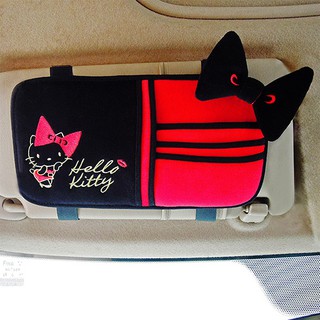 享夢城堡 汽車多功能遮陽板護套-HELLO KITTY 紅唇-三麗鷗凱蒂貓 正版授權卡通