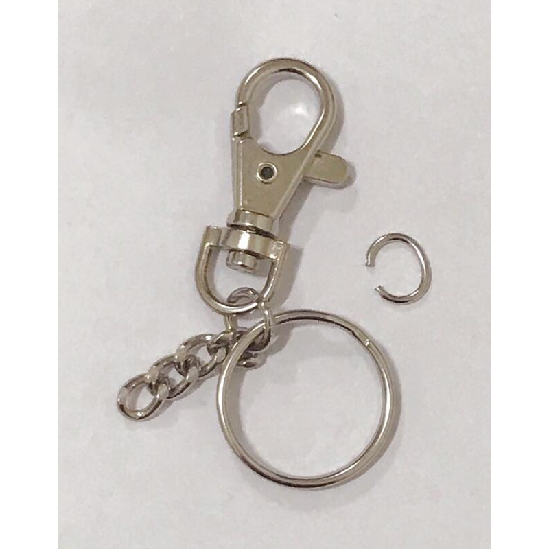 台灣製-(大圈內徑約2.2cm)金屬鑰匙圈 問號鈎+單鍊鑰匙圈+C圈(1個6元)整包250個是1300元