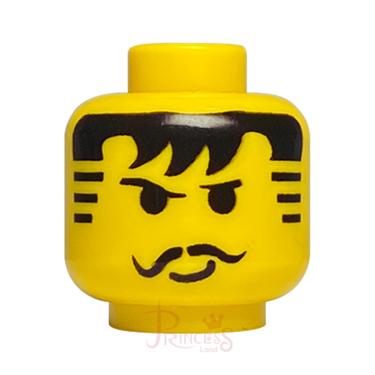 公主樂糕殿 LEGO 樂高 1998年 復古老物 頭 鬍鬚 黑色劉海 鬢角 黃色 3626bpa3 A235
