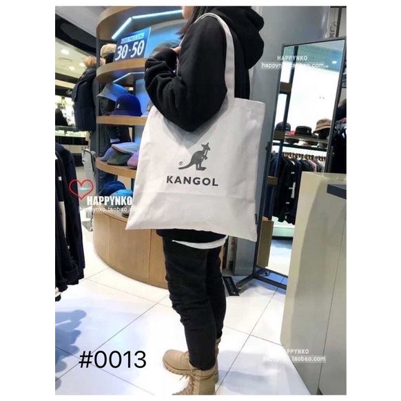 韓國 kangol 帆布包 袋鼠側肩包 運動包 瑜珈包 購物包 學院風包 帆布袋 ins風