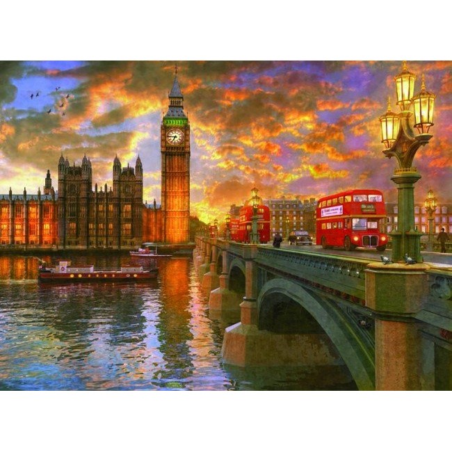 蝦拼圖 -現貨 1000片 歐洲anatolian 拼圖 英國 London 倫敦 風景 藝術家戴維森 大笨鐘 1023