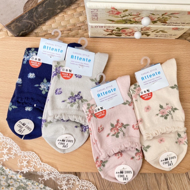 [現貨🇯🇵🔜] 日本製 浪漫 碎花 中筒襪 涼感 快乾 玫瑰 小碎花 日本進口 日本襪子