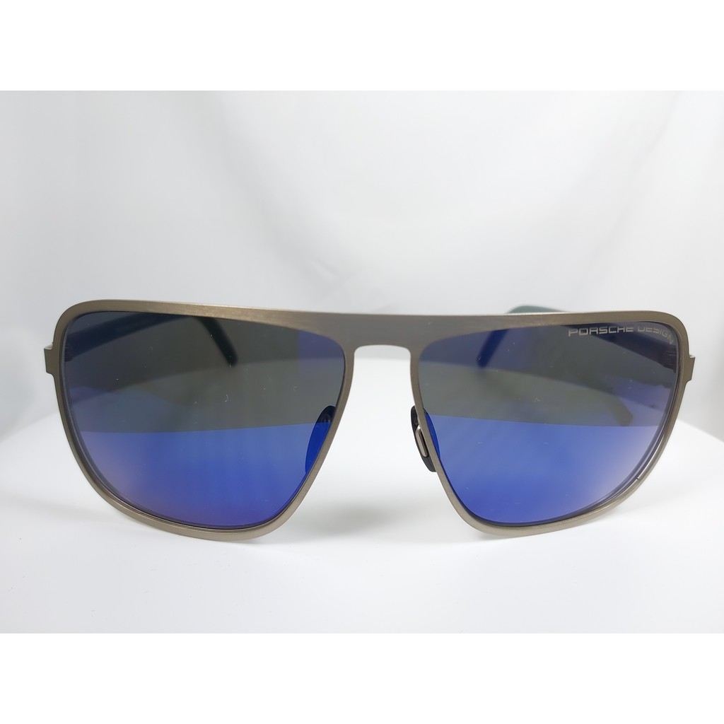 『逢甲眼鏡』PORSCHE DESIGN太陽眼鏡 全新正品 霧面金方框 深藍鏡面 【P8641 B】
