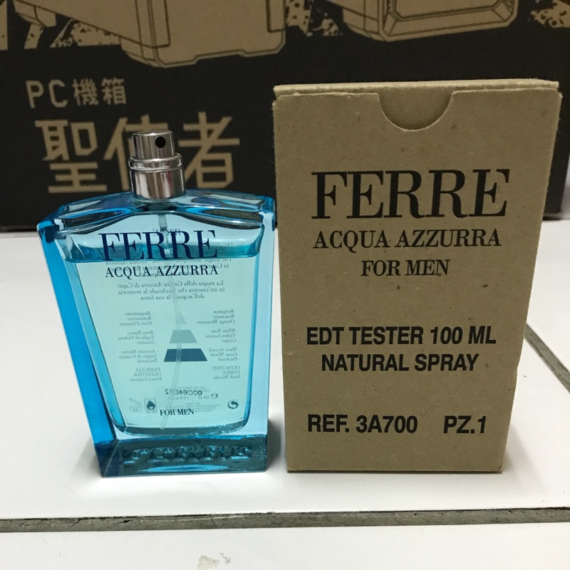 FERRE ACQUA AZZURRA 水藍 男性淡香水 100ml TESTER-環保盒無蓋 八成滿