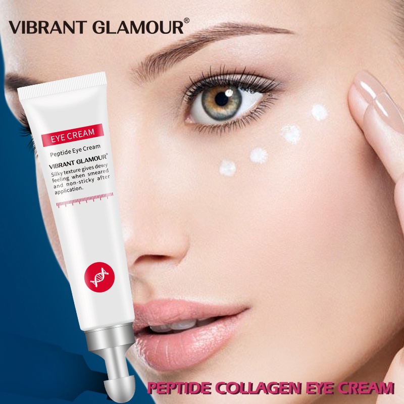 VIBRANT GLAMOUR肽膠原蛋白眼霜抗皺去除眼袋抗浮腫黑眼圈脂肪顆粒保濕護理