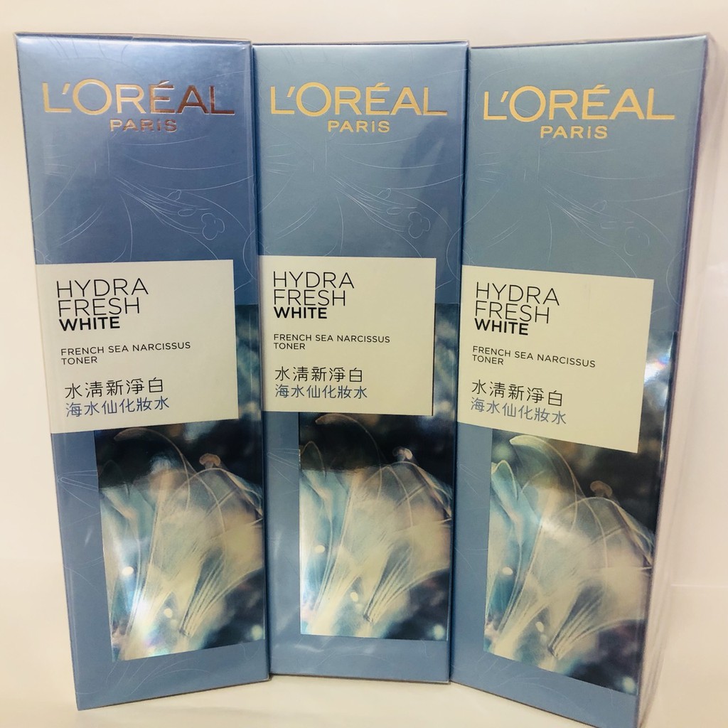 【LOREAL Paris 巴黎萊雅】現貨供應中!!! 水清新淨白海水仙化妝水 130ml/ 海水仙精華慕絲80ml