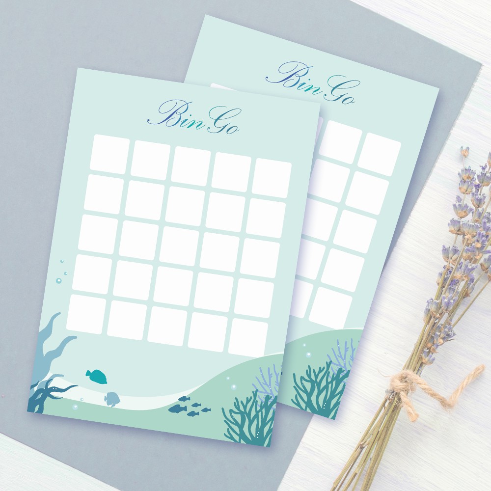 賓果卡 海洋戀曲 空白賓果卡5x5賓果卡 蝦皮購物
