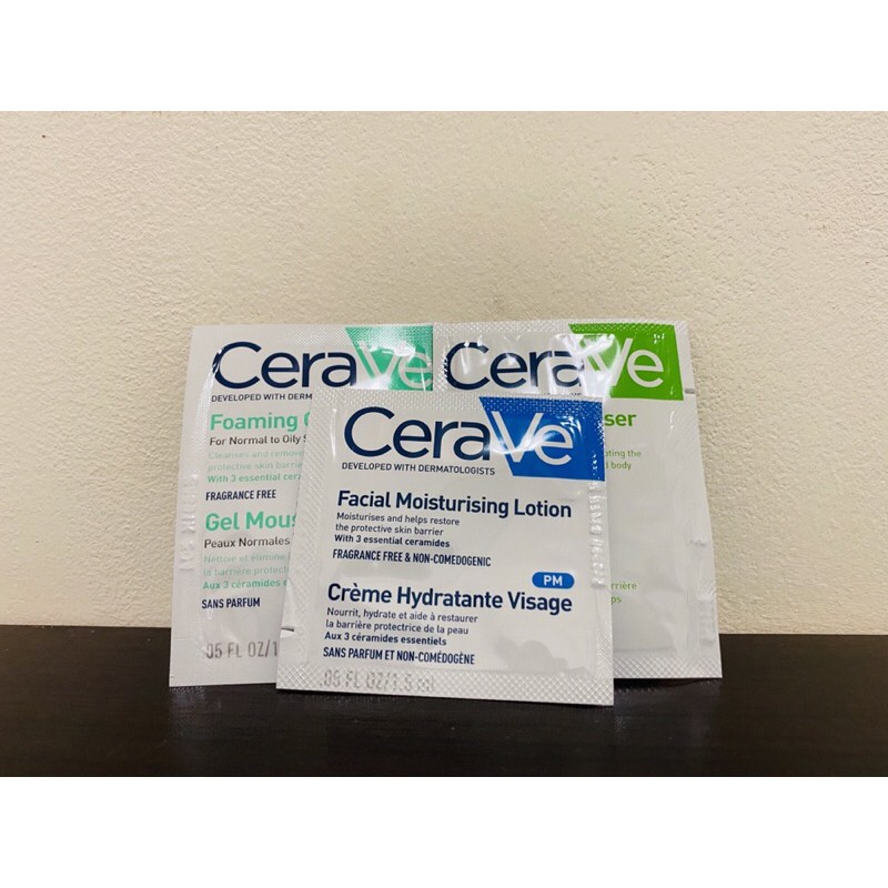 CeraVe 溫和泡沫潔膚露1.5ml 輕柔保濕潔膚露1.5ml 全效超級修護乳1.5ml