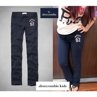 a&f abercrombie&fitch kids girls skinny sweatpants刺繡棉褲-深藍