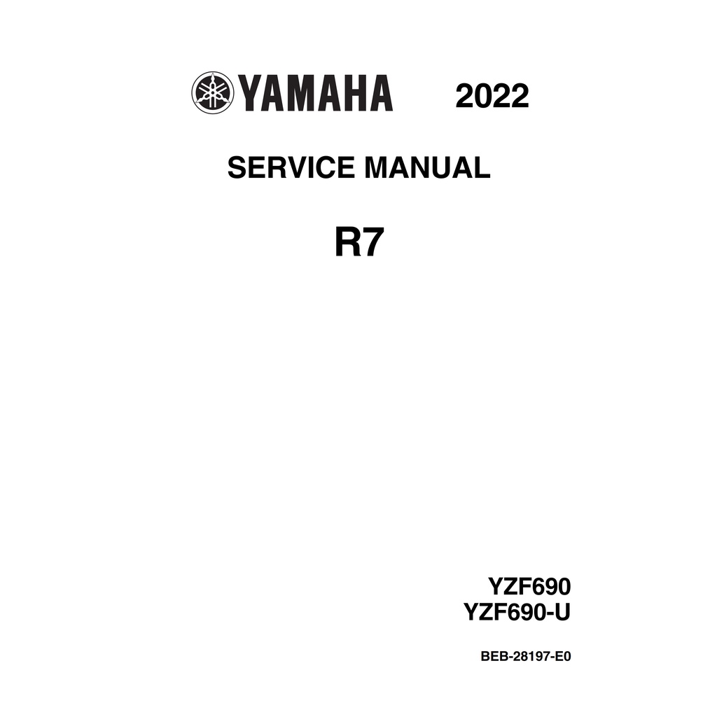 YAMAHA R7 2022年 英文版維修手冊 YZF-R7重型機車