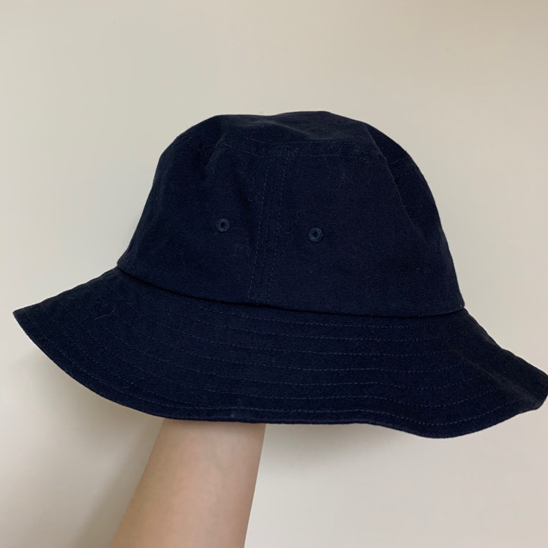 《二手帽》專櫃MUJI無印良品平頂有簷帽 漁夫帽 深藍色
