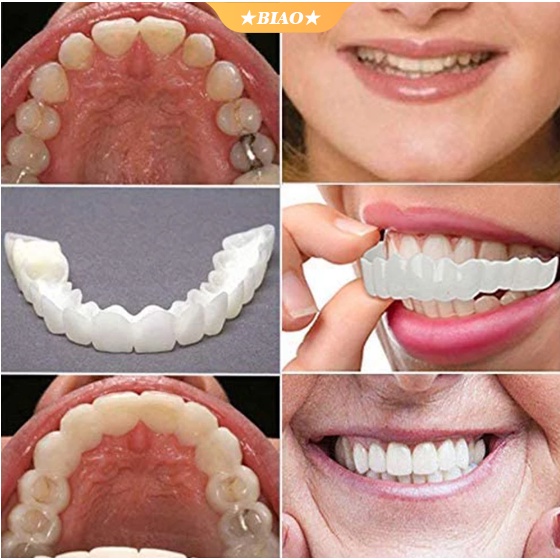 微笑聚乙烯即時貼面假牙套仿真牙套模擬牙套口腔護理比亞的化妝品假牙上 / 下按扣