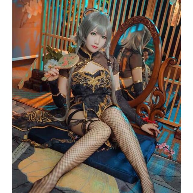 ✓ 喵屋 洛天依 金絲雀 V家 cos Cosplay 女裝 二手 旗袍