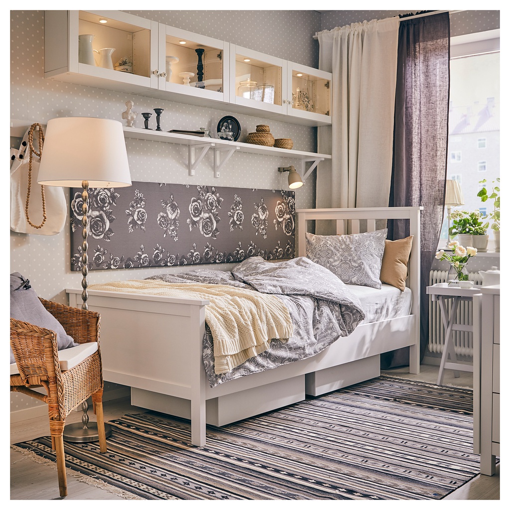 北歐工業LOFT風格經典IKEA宜家HEMNES實木單人床框床架+床底板條/白色/二手八成新/原$8990特$4500