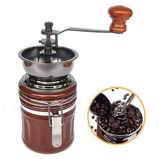 【UP101】陶瓷可調式手搖咖啡豆研磨機/密封罐 咖啡密封罐 陶瓷磨豆機 手動陶瓷咖啡機(UZD-CF02P)