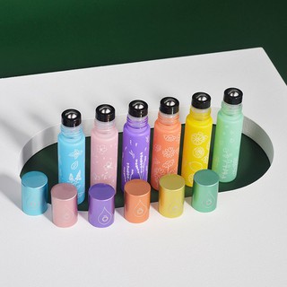 6支裝 馬卡龍精油滾珠瓶 噴霧瓶 加厚避光玻璃分裝瓶10ml
