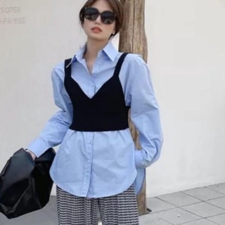 最適合零5831 Nepleo純色襯衫W.vest Combi Top進口時尚背心